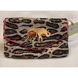Leopard sequin clutch Deux Lux
